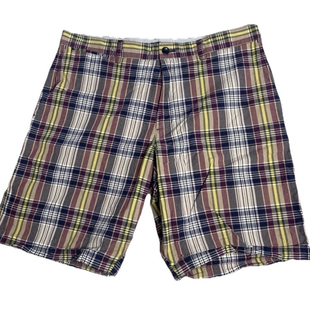 Banana Republic Plaid Classic Fit Chino Shorts Mens 38 cotton Plaid bermuda